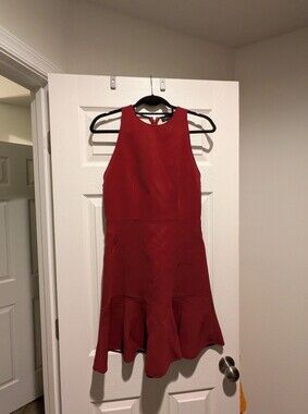 Burgundy Theory Sleeveless Midi Dress with Flared Hem